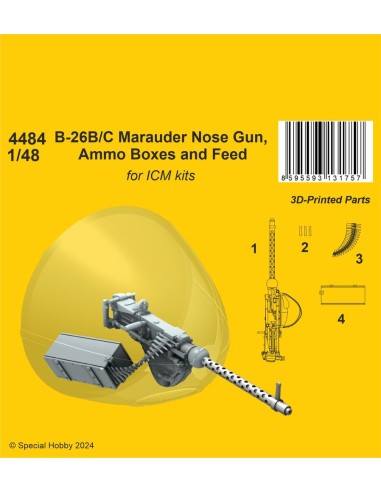 B-26B/C Marauder Nose Gun, Ammo Boxes and Feed...