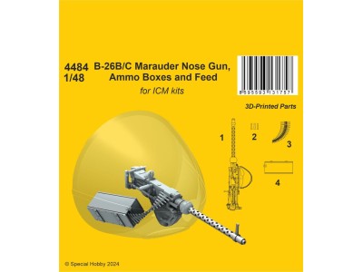 B-26B/C Marauder Nose Gun, Ammo Boxes and Feed / for ICM kit