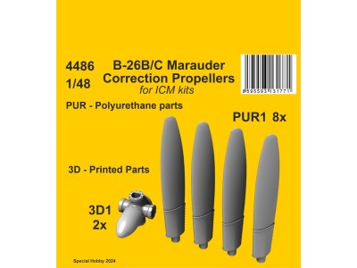 B-26B/C Marauder Correction Propellers /  for ICM kit