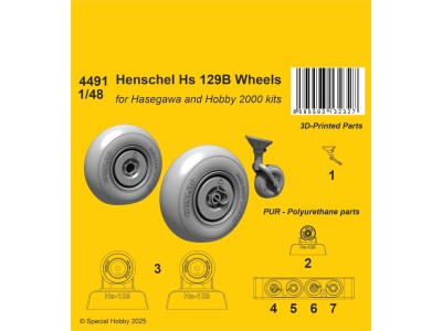 Henschel Hs 129B Wheels  / for Hasegawa and Hobby 2000 kits