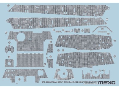 German Heavy Tank Sd.Kfz.182 King Tiger Zimmerit Decal