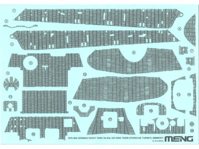 German Heavy Tank Sd.Kfz.182 King Tiger (Porsche Turret) Zimmerit Decal