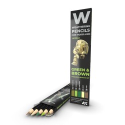 WATERCOLOR PENCIL SET GREEN AND BROWN CAMOUFLAGES SET