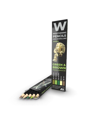 WATERCOLOR PENCIL SET GREEN AND BROWN...