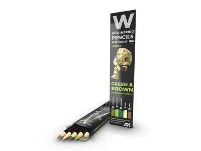 WATERCOLOR PENCIL SET GREEN AND BROWN CAMOUFLAGES SET