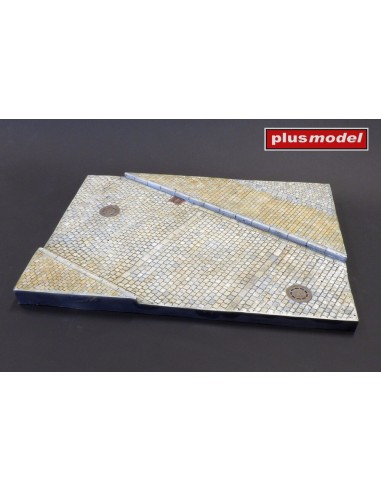 Display base – Cobblestone street with sidewalk