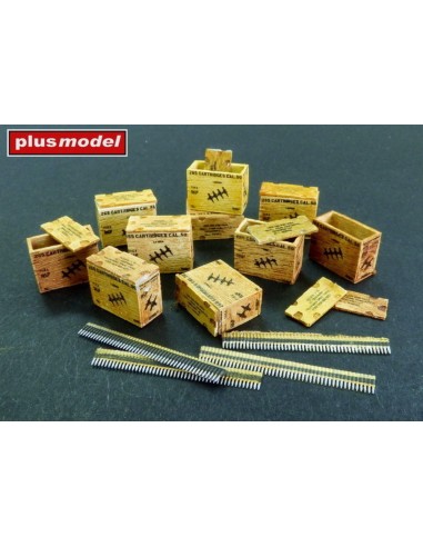 US ammunition boxes with belts of charges