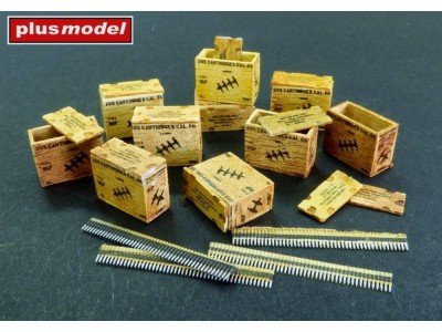 US ammunition boxes with belts of charges