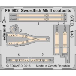 Swordfish Mk.II seatbelts STEEL f.Tamiya