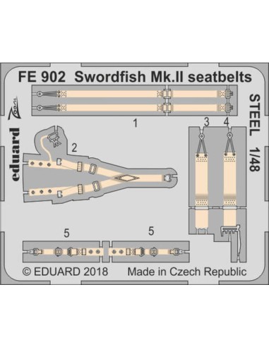 Swordfish Mk.II seatbelts STEEL f.Tamiya
