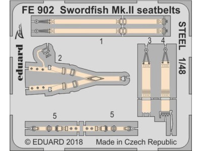 Swordfish Mk.II seatbelts STEEL f.Tamiya