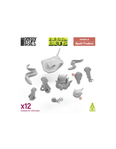 Créatures Aquatiques 1:48-1:35 | Imprimées en résine 3D
