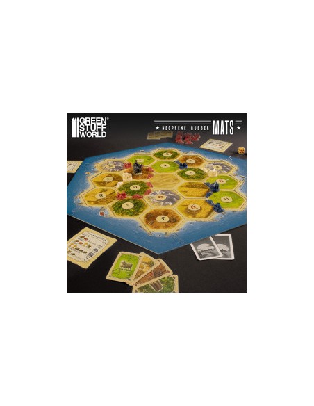 Tapis de jeu de société en néoprène 120x120cm Noir (4x4')