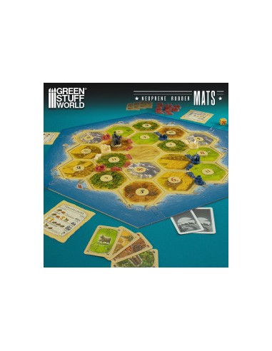 Tapis de jeu de société en néoprène 120x120cm Turquoise (4x4')