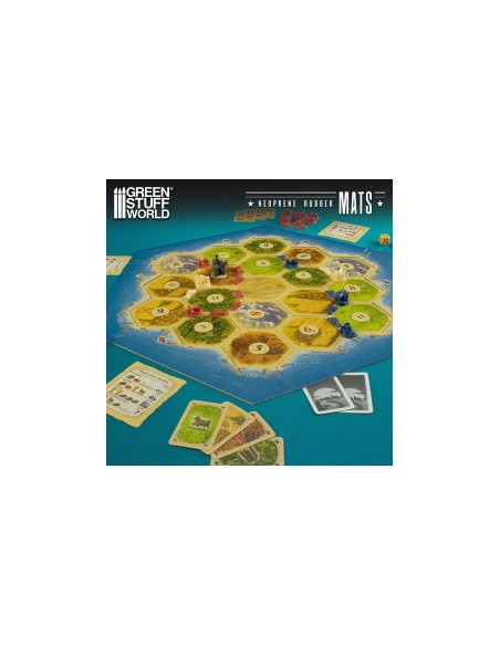 Tapis de jeu de société en néoprène 120x120cm Turquoise (4x4')