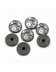 8x Boutons à motifs Steampunk MOUVEMENTS mécaniques -...