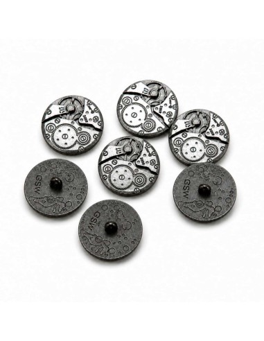 8x Boutons à motifs Steampunk MOUVEMENTS...