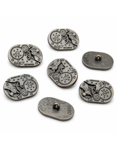 8x Boutons Ovale à motifs Steampunk MOUVEMENTS mécaniques...
