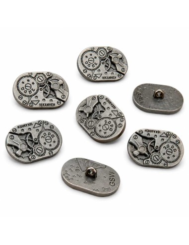8x Boutons Ovale à motifs Steampunk MOUVEMENTS...