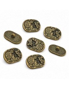 8x Boutons Ovale à motifs Steampunk MOUVEMENTS mécaniques...