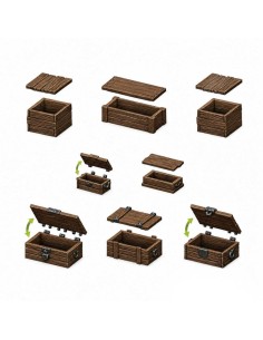 Set résine Caisses en bois