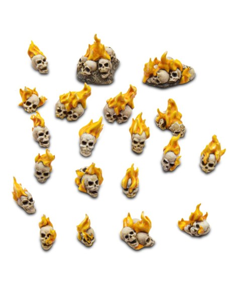 50x Crânes Humains Brûlants en résine