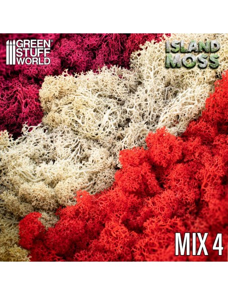 Mousse d'Islande - Mélange Rouge Fuchsia et Gris
