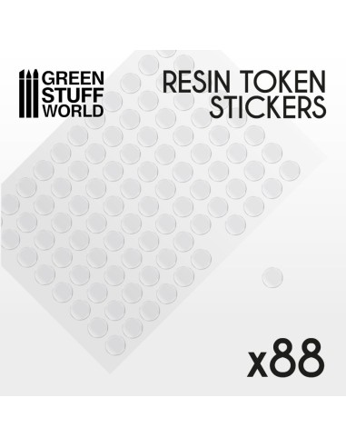 88x Cabochons Autocollants en Resine 15mm