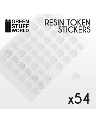 54x Cabochons Autocollants en Resine 20mm
