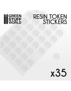 35x Cabochons Autocollants en Resine 25mm