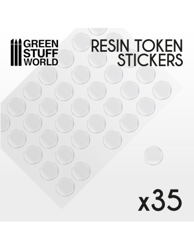 35x Cabochons Autocollants en Resine 25mm