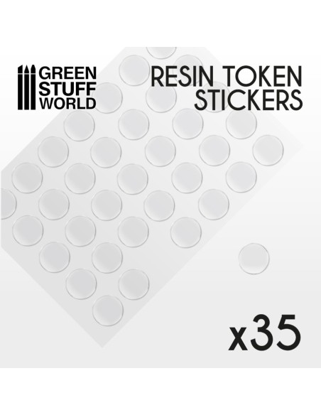 35x Cabochons Autocollants en Resine 25mm