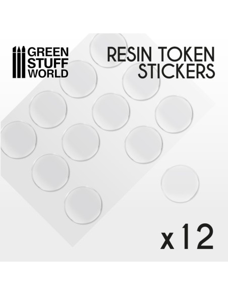 12x Cabochons Autocollants en Resine 40mm