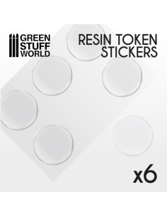 6x Cabochons Autocollants en Resine 50mm