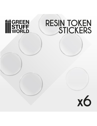 6x Cabochons Autocollants en Resine 50mm