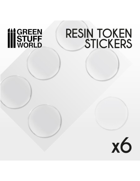 6x Cabochons Autocollants en Resine 50mm