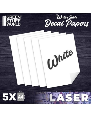 Decalcomanies à leau  Laser Blanc