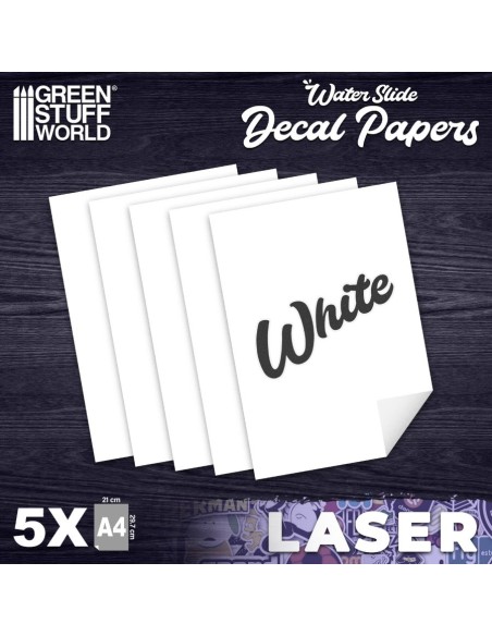 Decalcomanies à leau  Laser Blanc