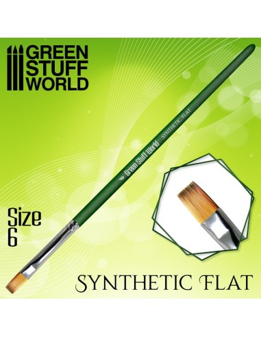 GREEN SERIES Pinceau Synthétique Plat Taille 6