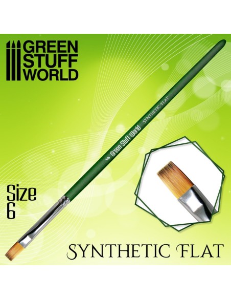 GREEN SERIES Pinceau Synthétique Plat Taille 6