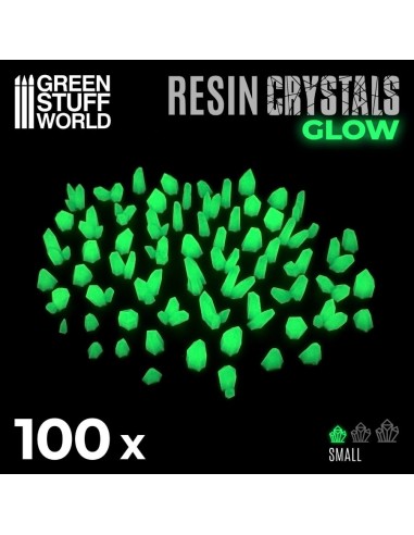 Cristaux de Résine VERTS GLOW - Petits