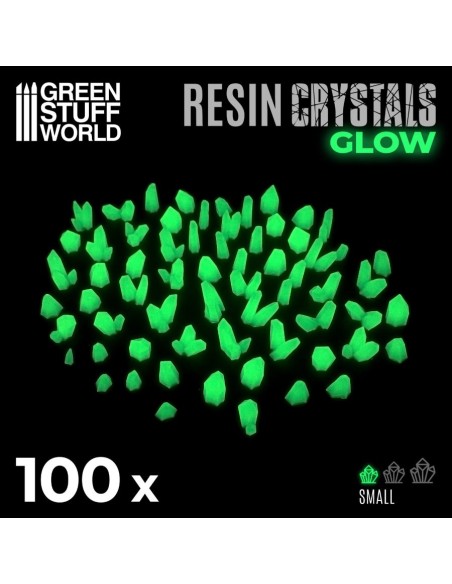 Cristaux de Résine VERTS GLOW - Petits
