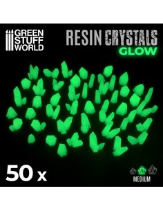 Cristaux de Résine VERTS GLOW - Moyen