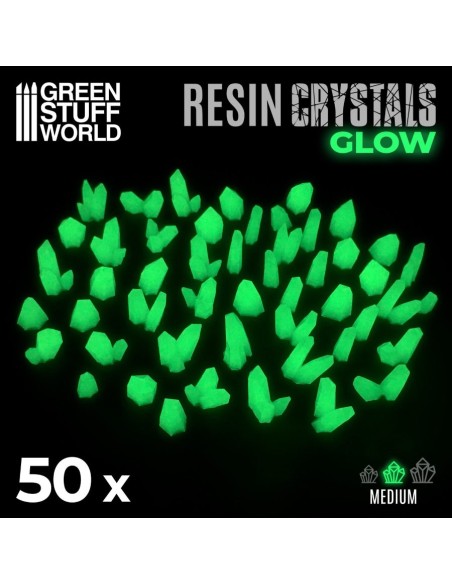 Cristaux de Résine VERTS GLOW - Moyen