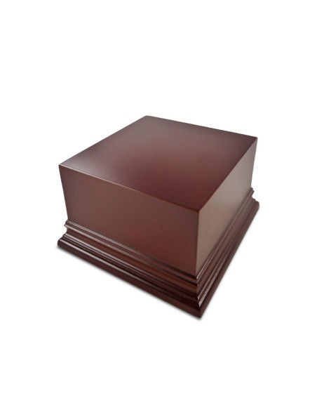 Socle Carré Ouvragé 8x8 cm - Brun Noisette