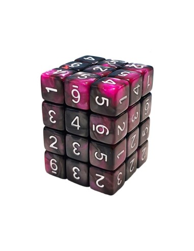 36x D6 12mm Dés de Jeu - Marbre Violet