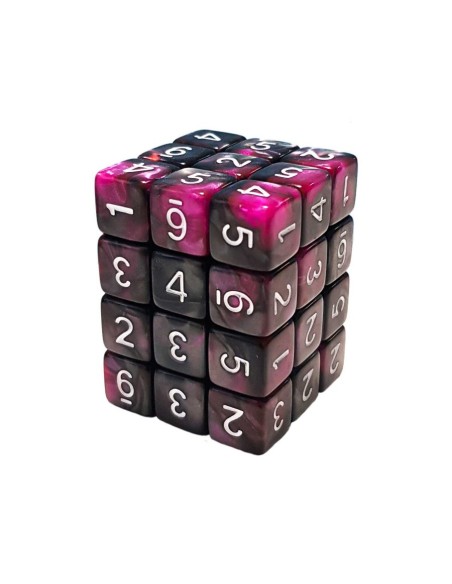 36x D6 12mm Dés de Jeu - Marbre Violet