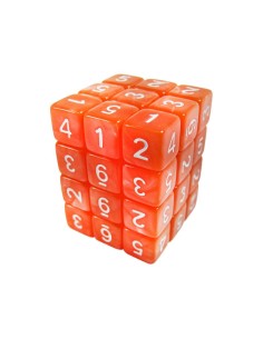 36x D6 12mm Dés de Jeu - Orange