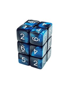 12x D6 16mm Dés de Jeu - Bleu Marbre
