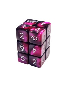 12x D6 16mm Dés de Jeu - Violet Marbre